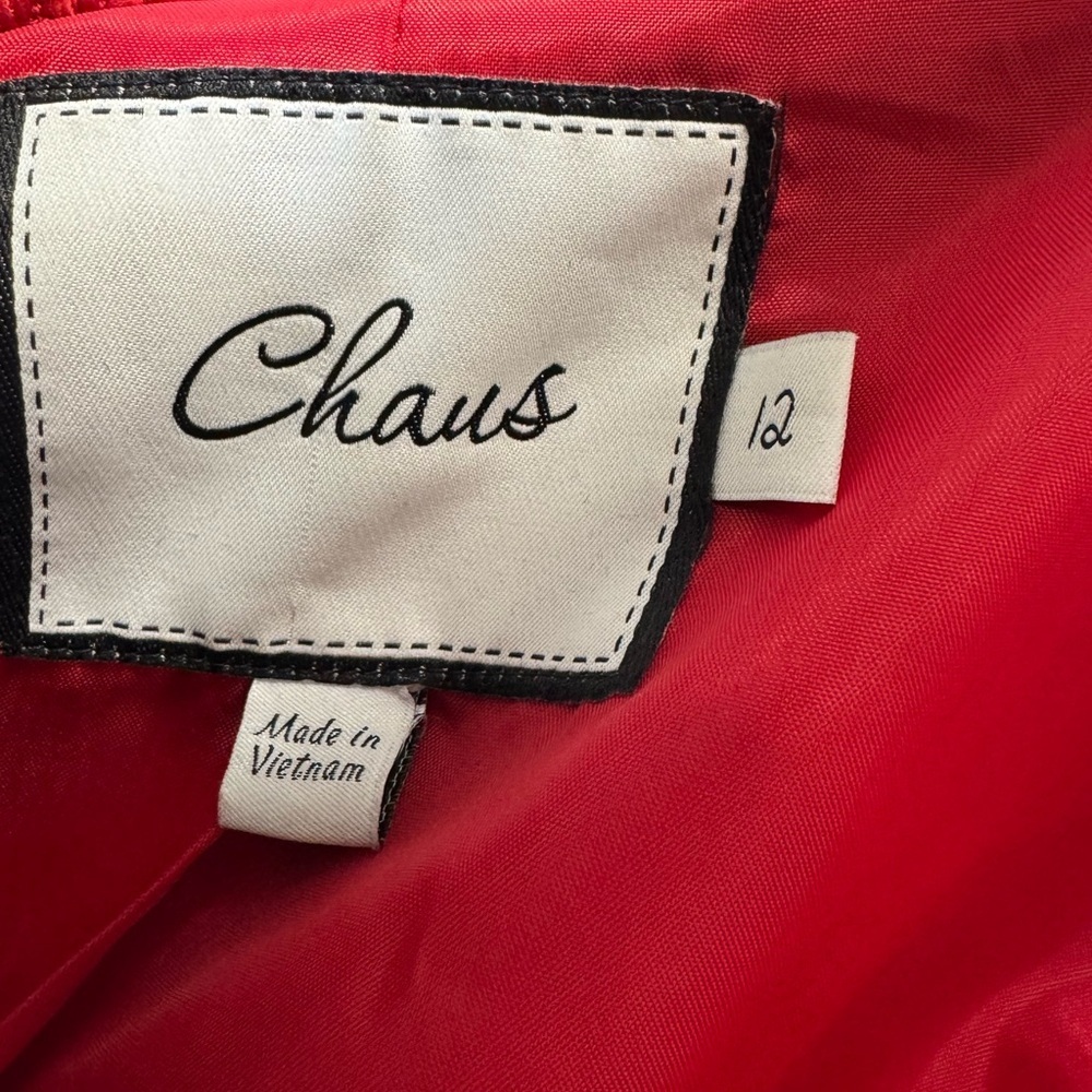 Chaus Red Textured Cropped Jacket (Size 12) - Picture 4 of 8